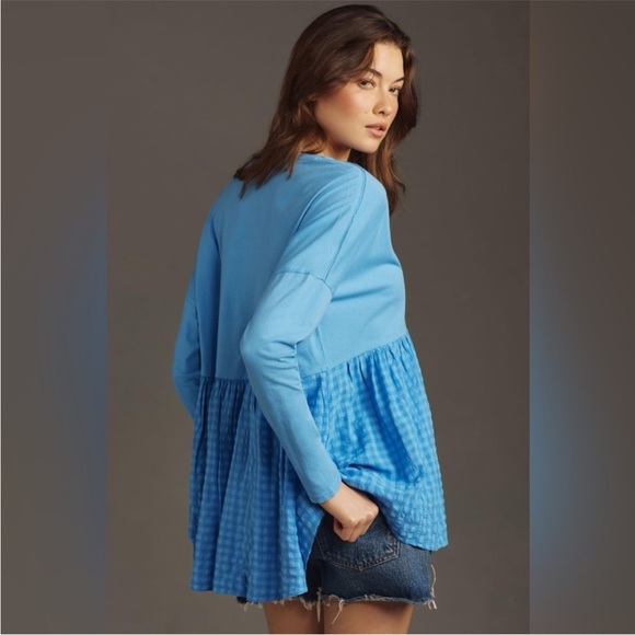 NWT Anthropologie Pilcro Babydoll Gingham Top Size Small - Picture 3 of 11